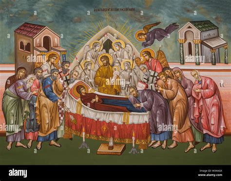 The Dormition of the Theotokos - A Byzantine Icon Painting Masterpiece Bursting With Spiritual Resonance and Emotional Depth!