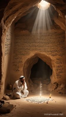 The Prophet Muhammad Receiving Revelation! A Masterful Depiction of Divine Inspiration and Sacred Script