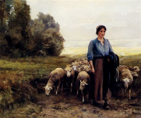 The Shepherdess Watching Over Her Flock! A Celebration of Pastoral Life Through Soft Brushstrokes and Delicate Hues