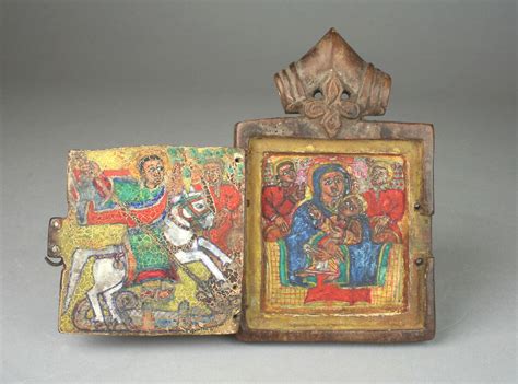 “The Virgin and Child Enthroned” A Vivid Exploration of Ethiopian Iconography Through Golden Hues!